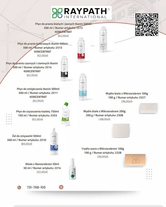 Koncentraty do prania, do zmywarki, wc, płyny do płukania.