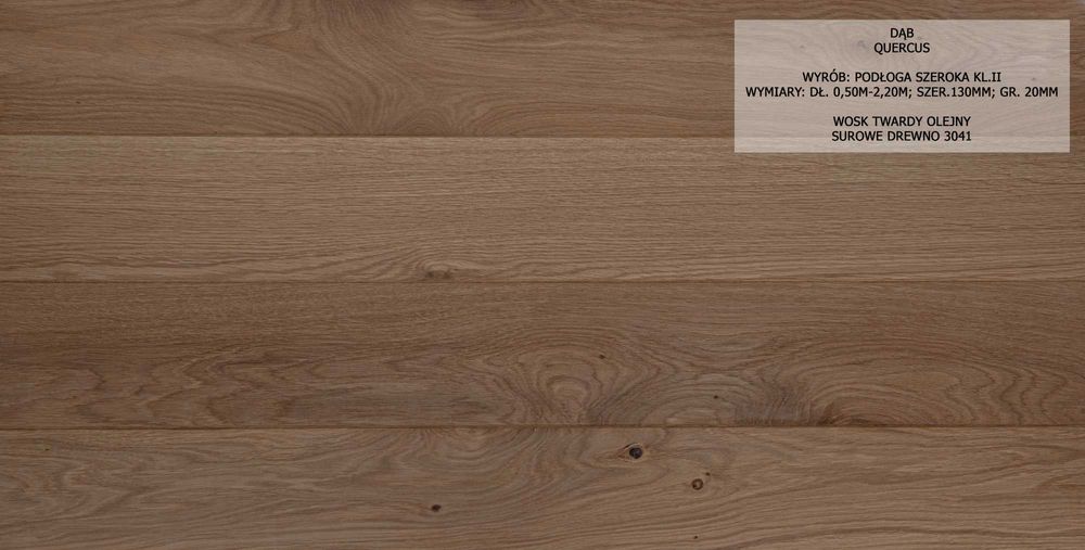 Deska podłogowa DĄB lita 20 x 150 x 500 - 2200 mm - PRODUCENT