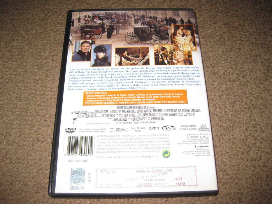 DVD "Anna Karenina" com Sean Bean