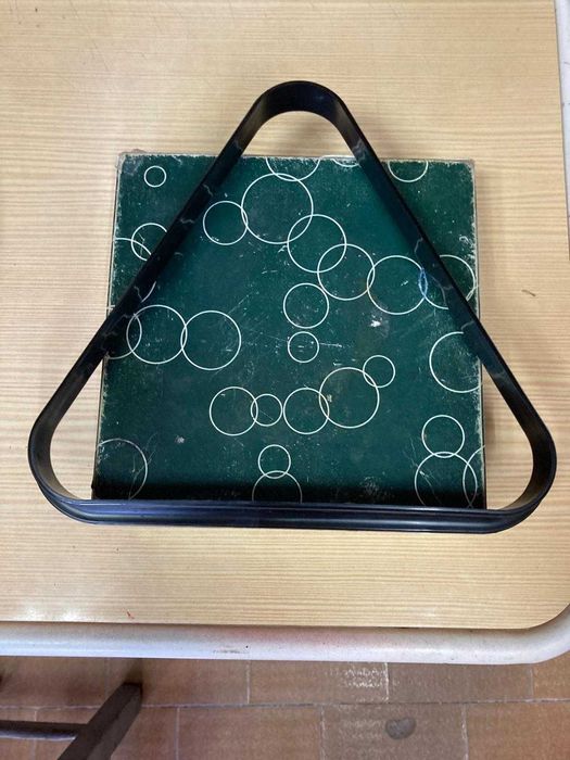 Caixa de Bolas de Bilhar/Snooker Vintage com Triângulo