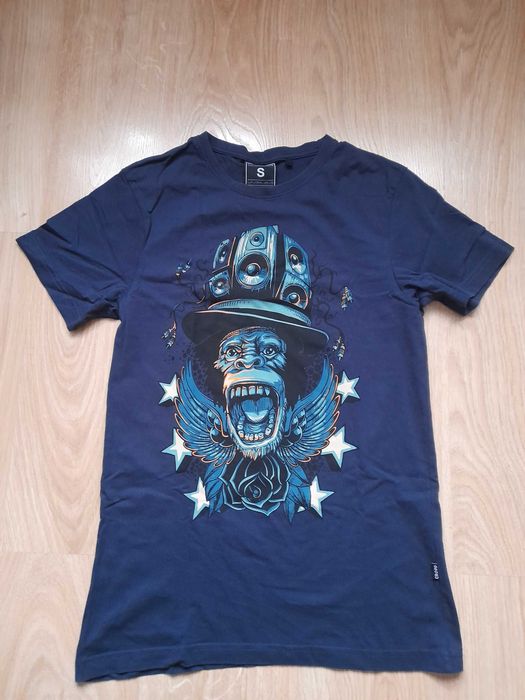 T-shirt męski z grafiką Małpa DJ Cropp rozm. S