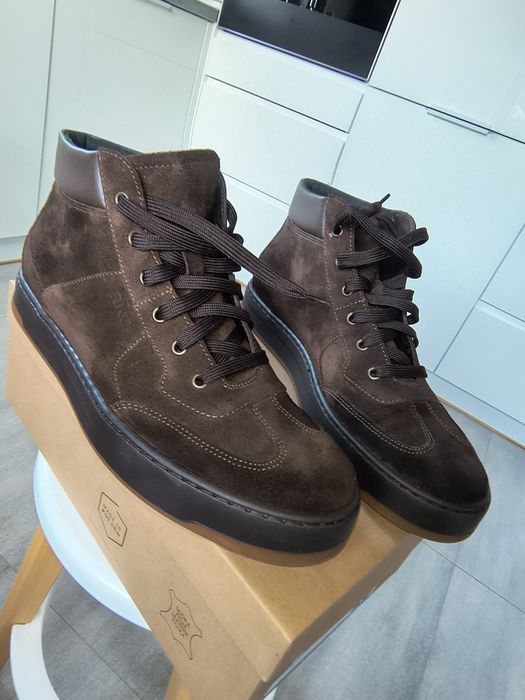 Modne skórzane buty męskie  Ryłko. Rozmiar 43. Nowe. Zamsz ciemny czek