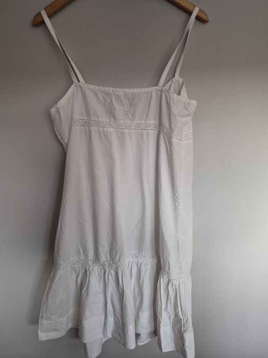 Biała sukienka H&M 44 / 100% Bawełna / Boho