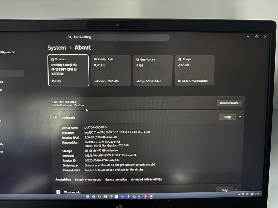 Hp pavilion 15 i7 10th