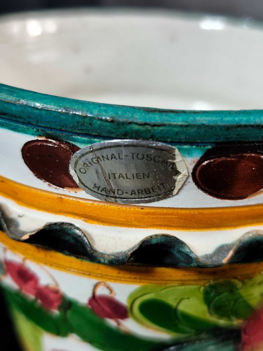 Ceramiczna Doniczka Ręcznie Malowana Włoska