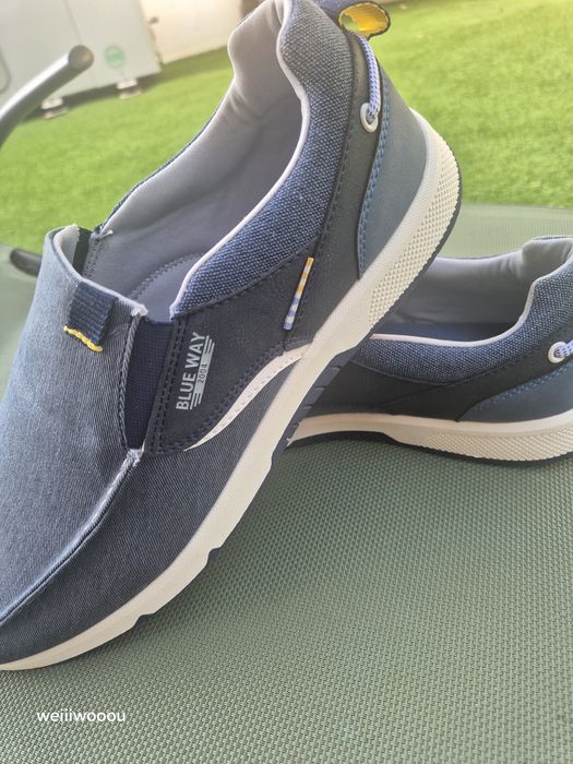 Mocassins  Blue Way T44 Novos com caixa - Estilo tecido  ganga Denim