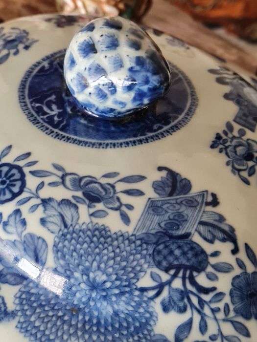 rara travessa rechaud coberto, Fitzhugh Em porcelana chinesa