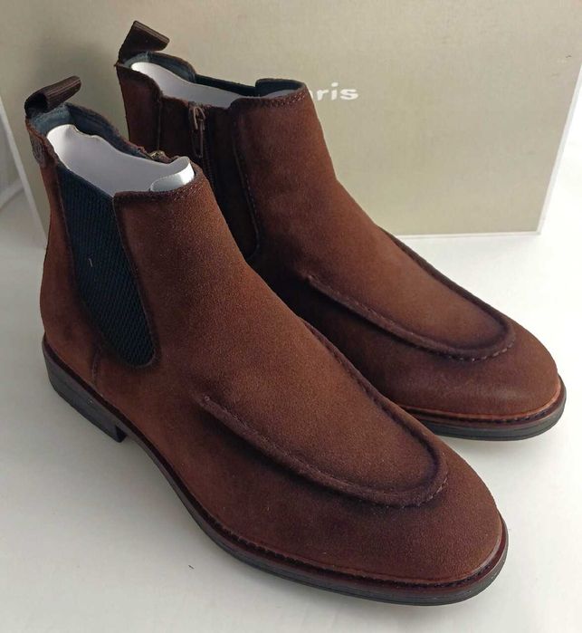 Botki sztyblety z naturalnej skóry Tamaris 41 brązowe czekoladowe