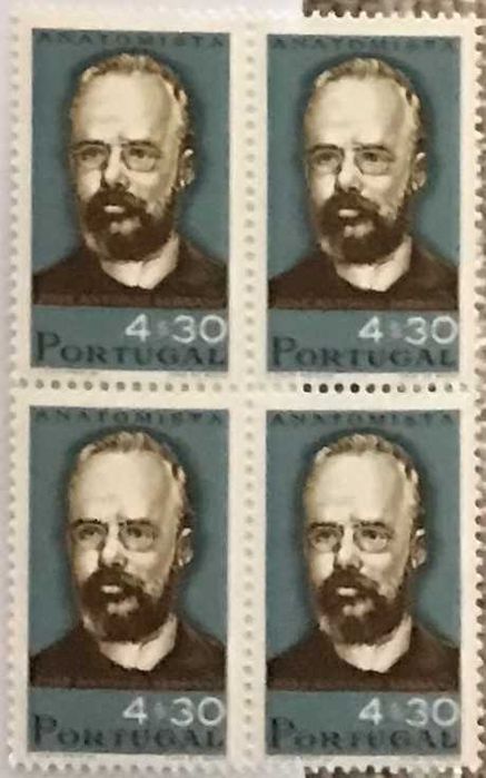 Quadra de selos novos de 4$30 - Cientistas Portugueses - 1966