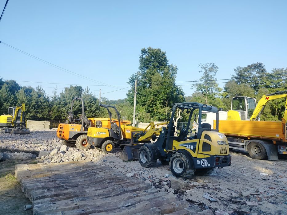 Wynajem maszyn budowlanych koparka wozidlo walec ładowarka zagęszczark