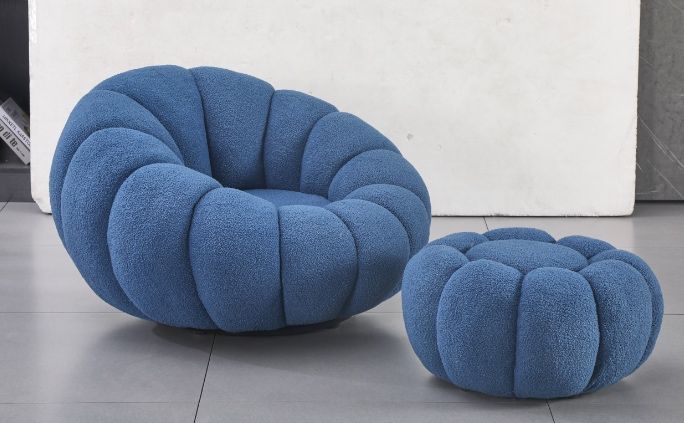 Fotel pufa dynia zestaw sofa obrotowe buckle bezowy roz cala polska