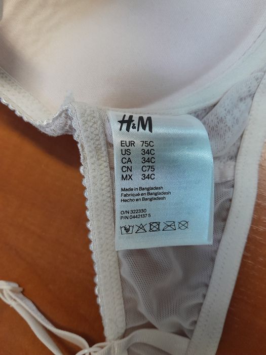 Koronkowy biustonosz push-up H&M