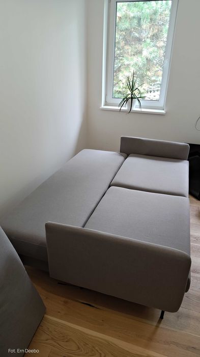 Sofa Nora tkanina Shell 3-osobowa funkcja spania pojemnik na pościel