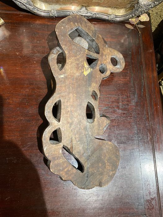 Escultura Madeira Huanghuali Deusa Chinesa Chang Séc XIX 36 cm