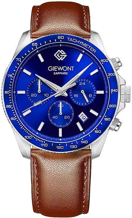 Zegarek Męski Giewont Chronograph Sapphire Brązowo Niebieski GW3520-A5