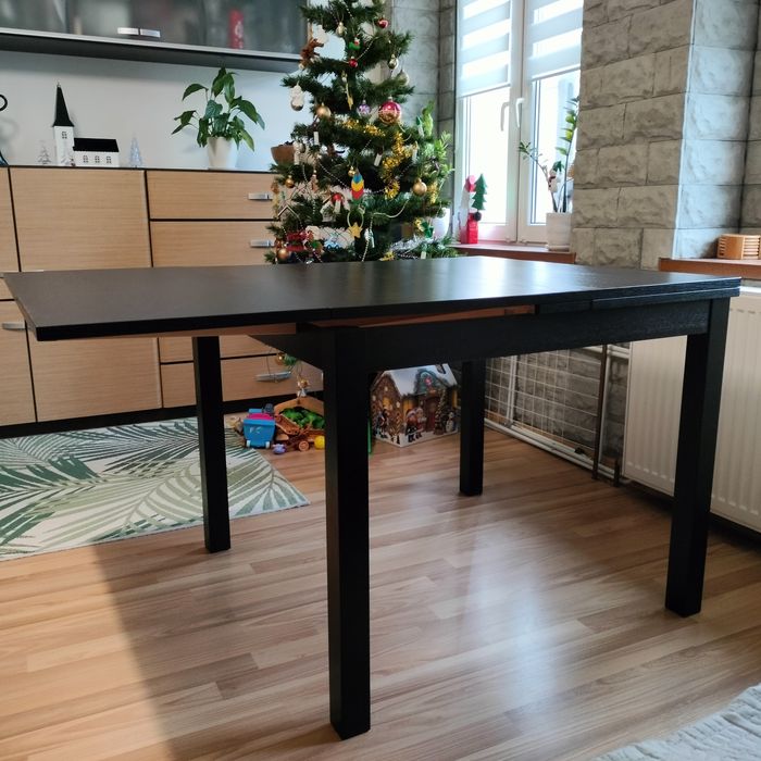 Stół rozkładany czarnobrązowy 90/129/168 x 90 IKEA