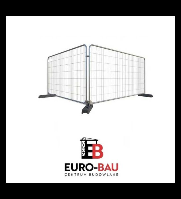 Panel budowlany ogrodzenie tymczasowe OWALNE przestawne komplet 70mb
