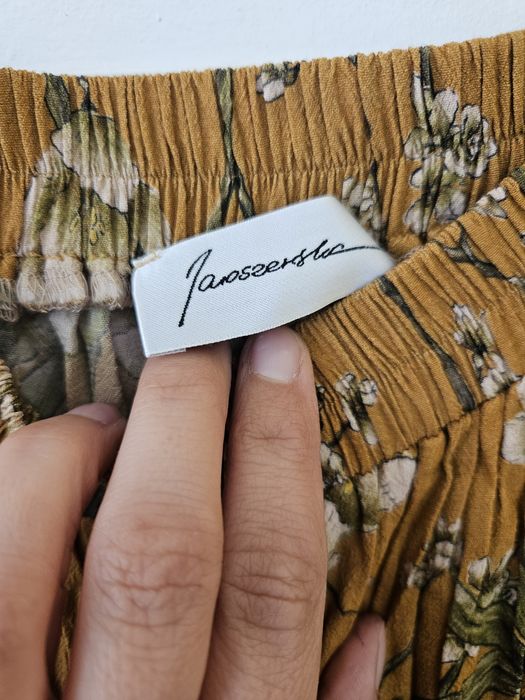Brązowa musztardowa spódnica Jaroszewska Boho kwiaty