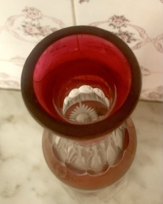 Garrafa em cristal lapidada