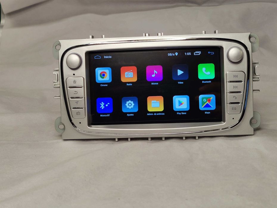 Radio 2 DIN Android para Ford C-MAX S-MAX Galaxy Focus - Novo - Silver