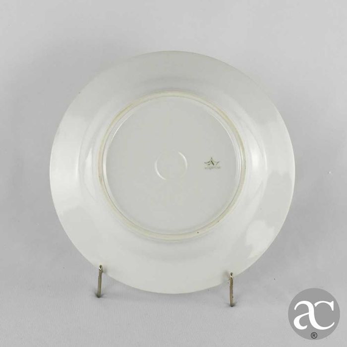 Prato fundo em porcelana Artibus, frisos dourados