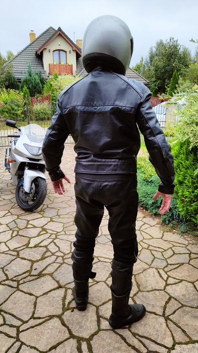 Kombinezon motocyklowy dwuczęściowy Cafe Racer ze skóry