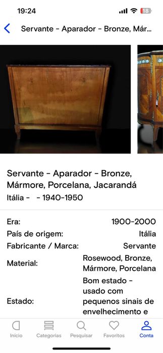 Consola Antiga de Colecção de Italia