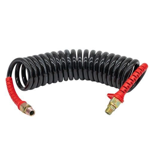 Przewód spiralny pneumatyczny poliuretanowy - czarny / czerwony M22