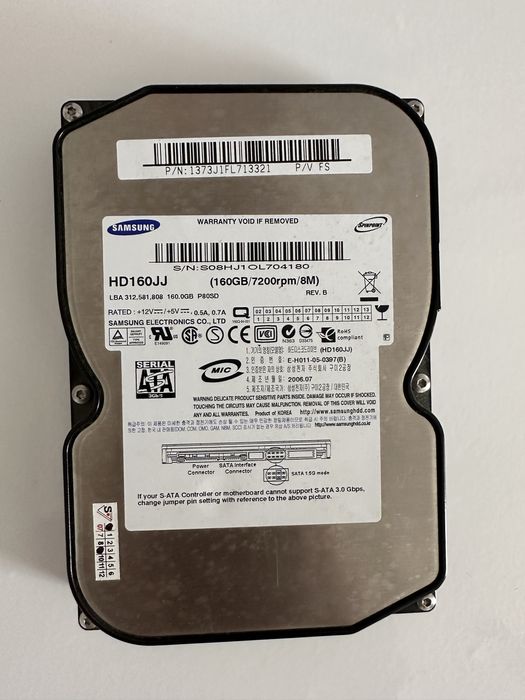 Жесткий диск Samsung 160GB 7200rpm 8MB HD160JJ