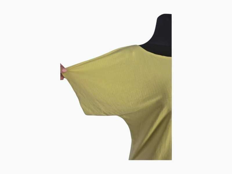 Koszulka Uniqlo XS S Limonkowa Prążek Lyocell Oversize Asymetryczna T-shirt