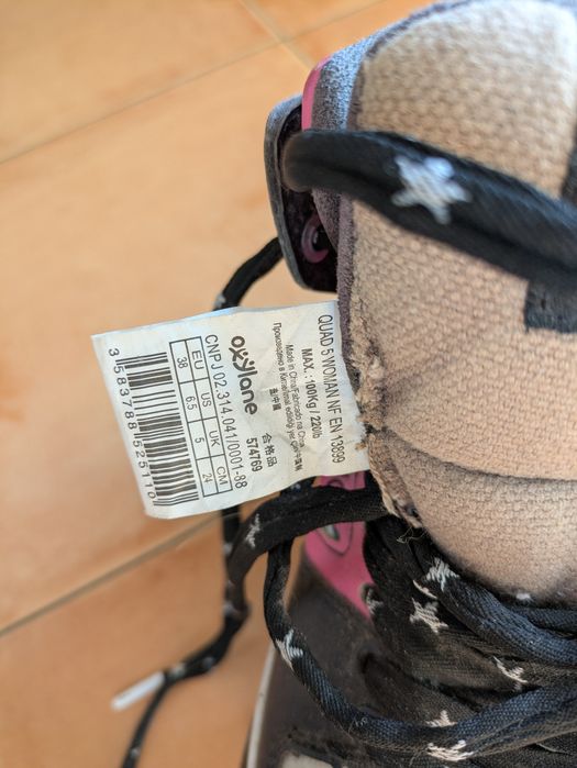 Patins 4 rodas Decathlon tamanho 38