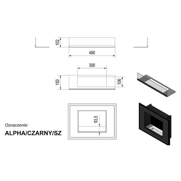 Biokominek ALPHA SZLIFOWANY Kratki.pl - Wyprzedaż Ekspozycji !!!
