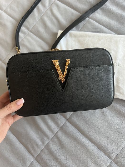 Сумка з натуральної шкіри Versace Virtus YSL кроссбоді оригінал