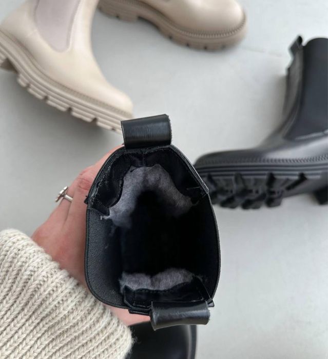 Акція, Челсі шкіряні байка, хутро, 36,37,39,40 зима, демі. Черевики