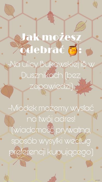 Miód pszeli z domowej pasieki, 650g/słoik