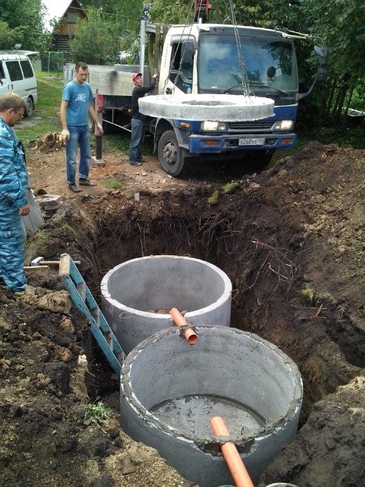 ПідКлючКаналізаціяЗалізобетонніСептикКопанняСептиківБетонніКругиКільця