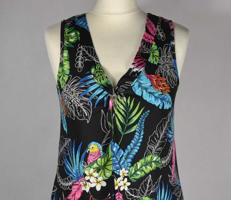 CELLBES Tropical Nowa Letnia Sukienka Damska 38/40 Wiskoza Bawełna Oryginalna