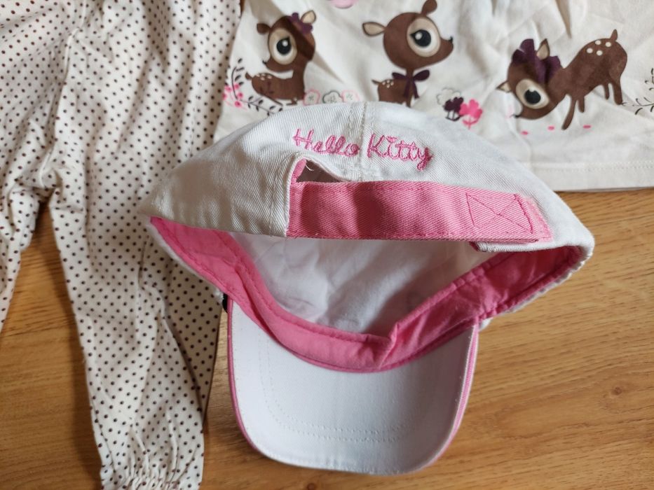 rozm. 68 paka dziewczynka dres bejsbolówka Hello Kitty piżamkazestaw