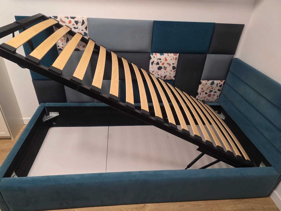 Łóżko młodzieżowe 90x200 tapicerowane stelaż TOPAZ