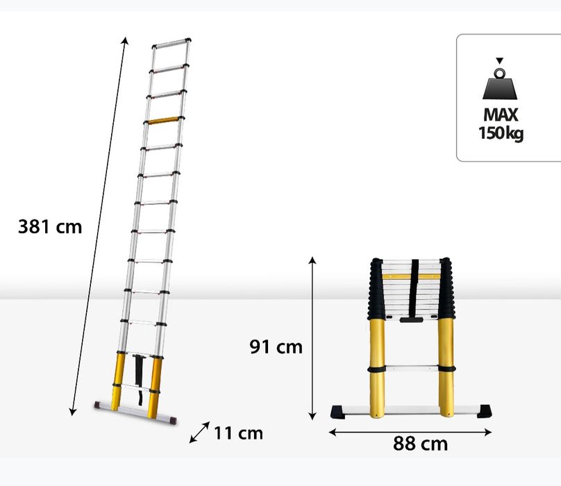Drabina teleskopowa Drabest Max 13 stopni 3.8 m