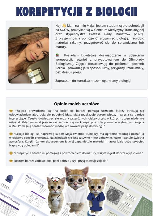 BIOLOGIA - korepetycje, lekcje online