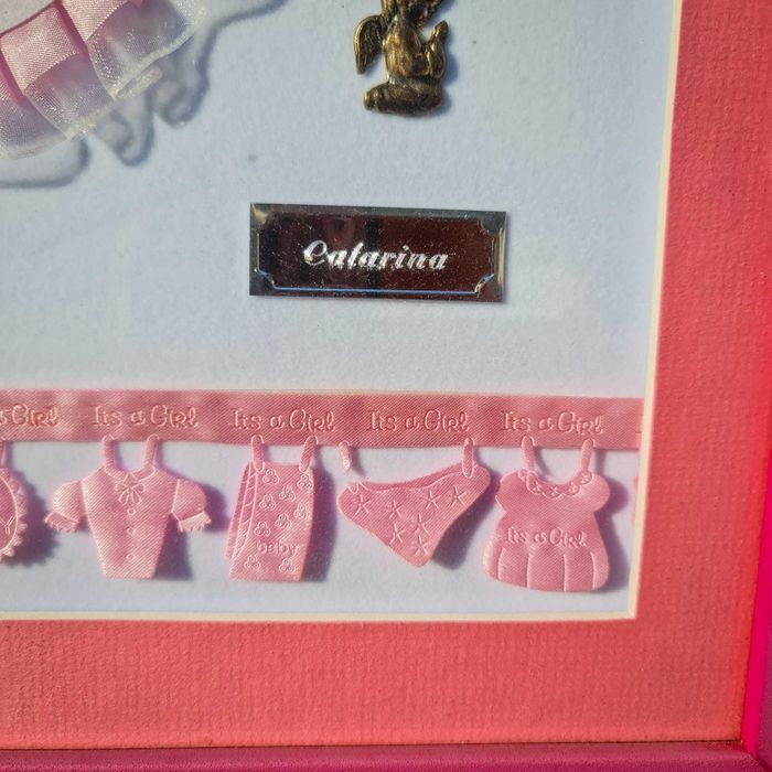 Quadro Nascimento “Catarina” com Detalhes em Prata