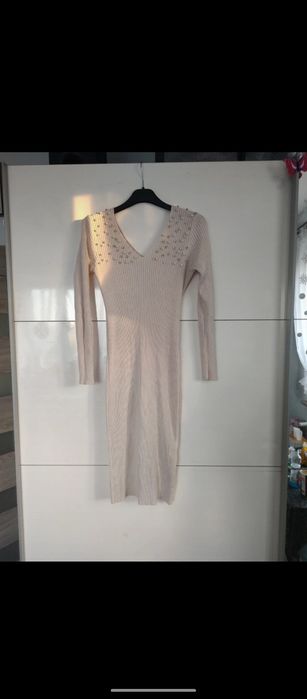 Sukienka damska beżowa