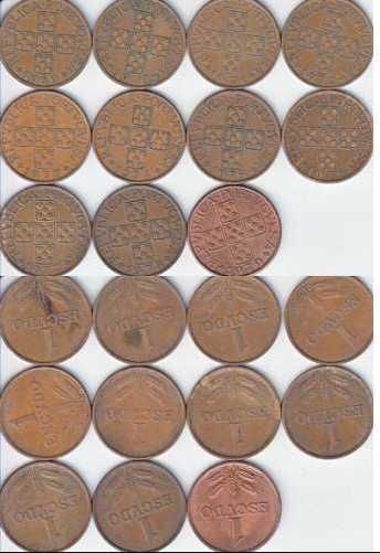Moeda 1 Escudo - Vários Anos ( Lote 900 moedas)