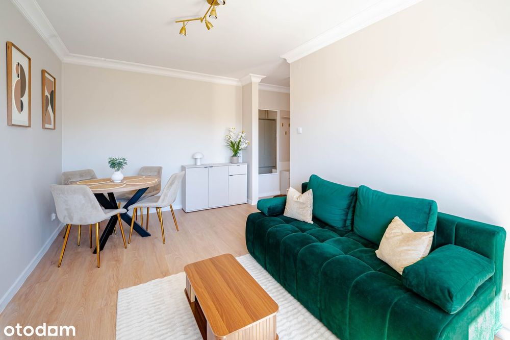 3 pok. balkon, umeblowane 43 m2, po remoncie,