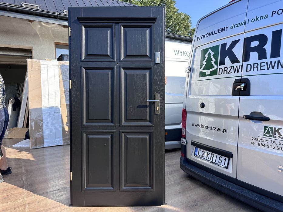 Drzwi zewnętrzne drewniane 800 Ofert czarne Amerykańskie Cała Polska