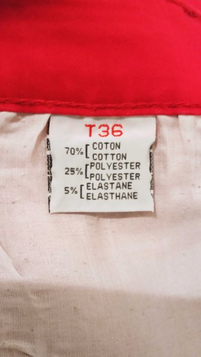 B.S.Jeans Czerwone spodnie jeansowe Red jeans r.36