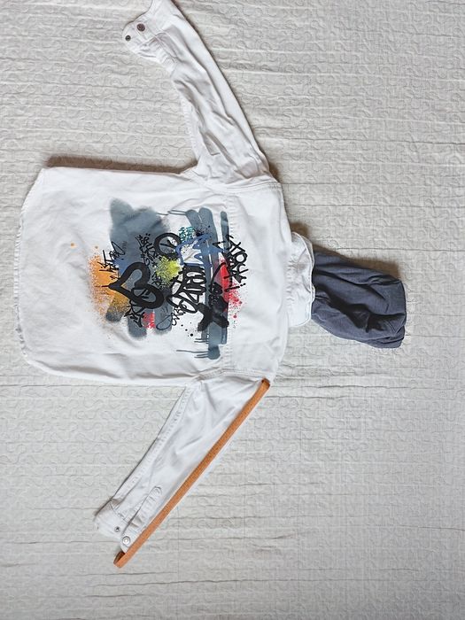 Джинсова куртка Zara біла / Белая джинсовая куртка Зара (128 см).