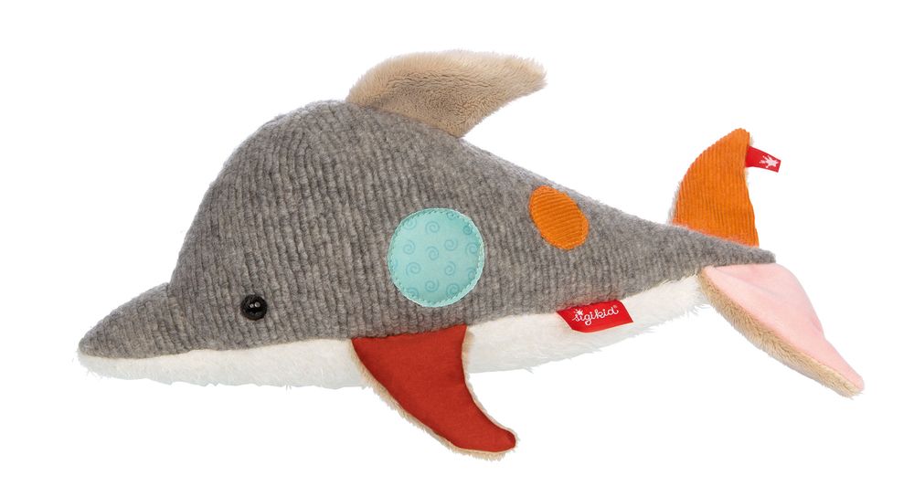 Pierwsza przytulanka Delfin patchwork maskotka zabawka dla dzieci
