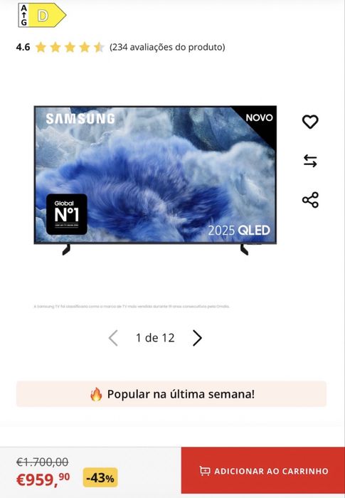 TV 75 polegadas